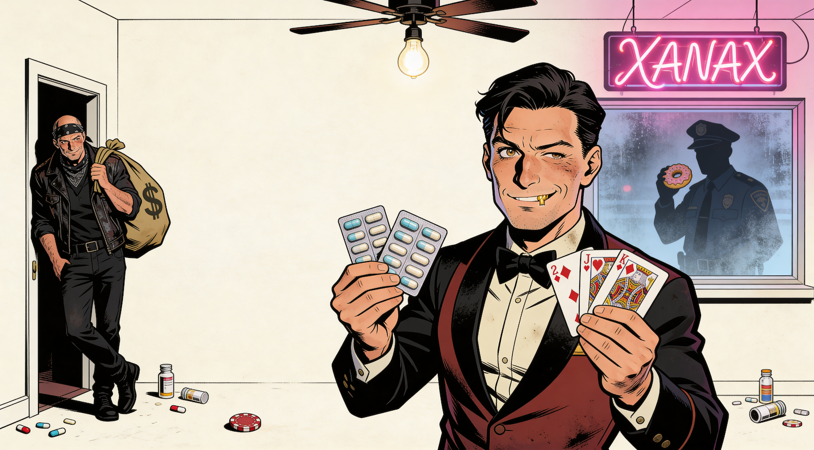 Back-room casino scene